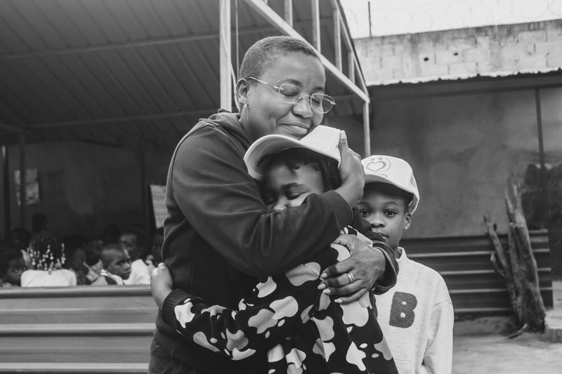A touching moment of family love and connection